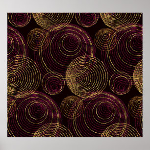 Luxuriös geometrisk utskrift av Guld Poster