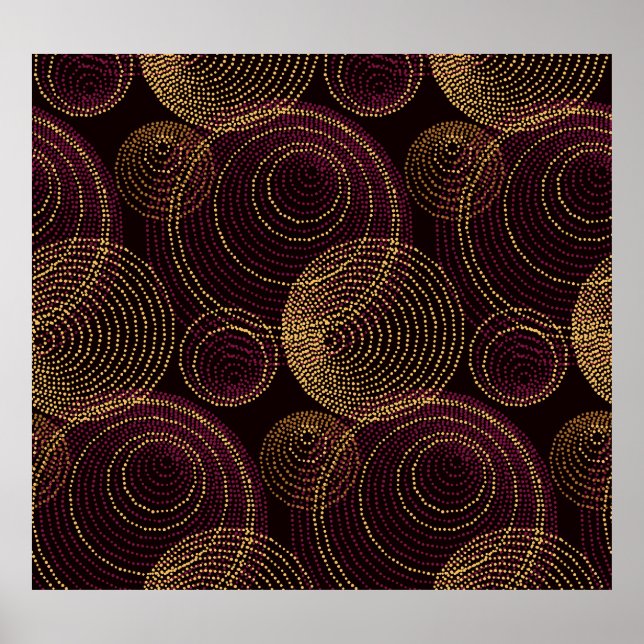 Luxuriös geometrisk utskrift av Guld Poster (Framsidan)