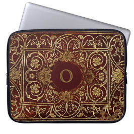 Luxuriös Gilding on Leather Monogram Laptop Sleeve