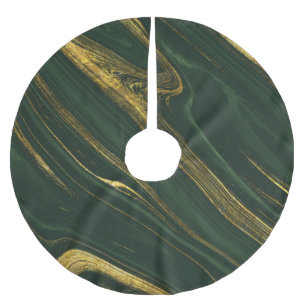 Luxuriös Grönt Onyx: Golden Marble. Julgransmatta Borstad Polyester