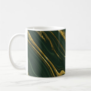Luxuriös Grönt Onyx: Golden Marble. Kaffemugg