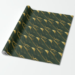 Luxuriös Grönt Onyx: Golden Marble. Presentpapper