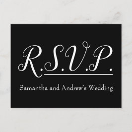 Luxuriös, gul "R.S.V.P." vykort