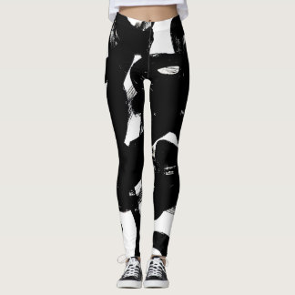 Luxuriös Guld Art: Abstrakt Black Stroke. Leggings