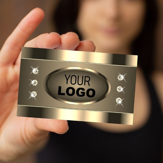 Luxuriös Guld Brown med stomme och Logotyp Visitkort (Skapare uppladdad)