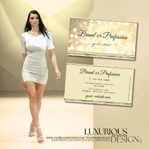 Luxuriös Guld Glitter Gnistra Stars Beige Golden Visitkort
