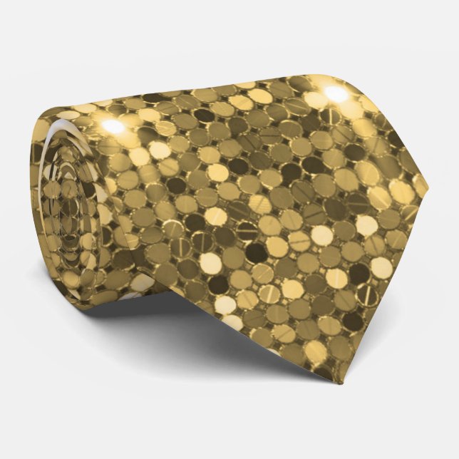 Luxuriös Guld Sequin Festive Neck Tie Slips (Rullad)