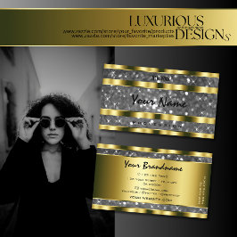 Luxuriös Guld Silver Glitter Stars Noble Superb Visitkort