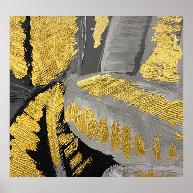 Luxuriös Guld: Vintage Grunge Struktur. Poster (Framsidan)
