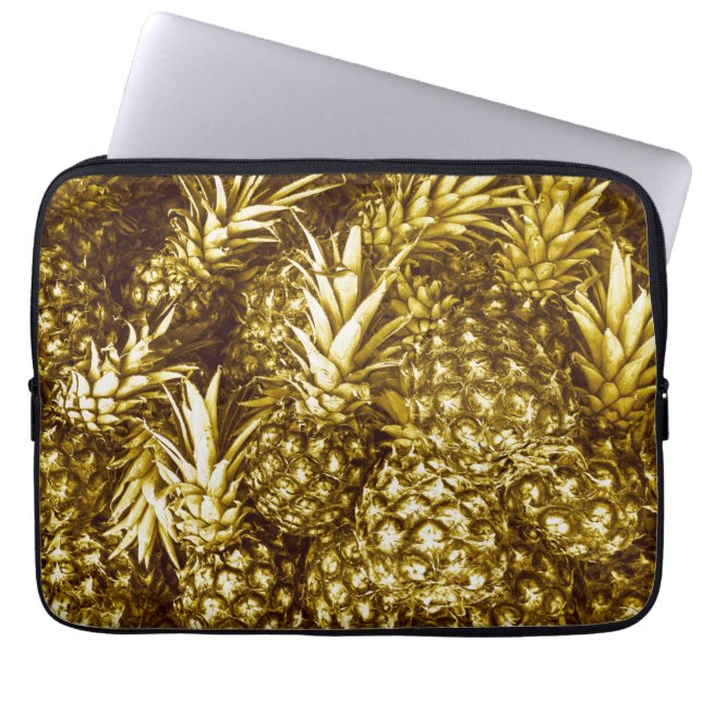 Luxuriös guldananas laptop fodral (Framsidan)