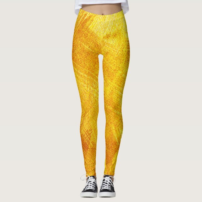 Luxuriös guldfärgad struktur, abstraktens bakgrund leggings (Framsida)