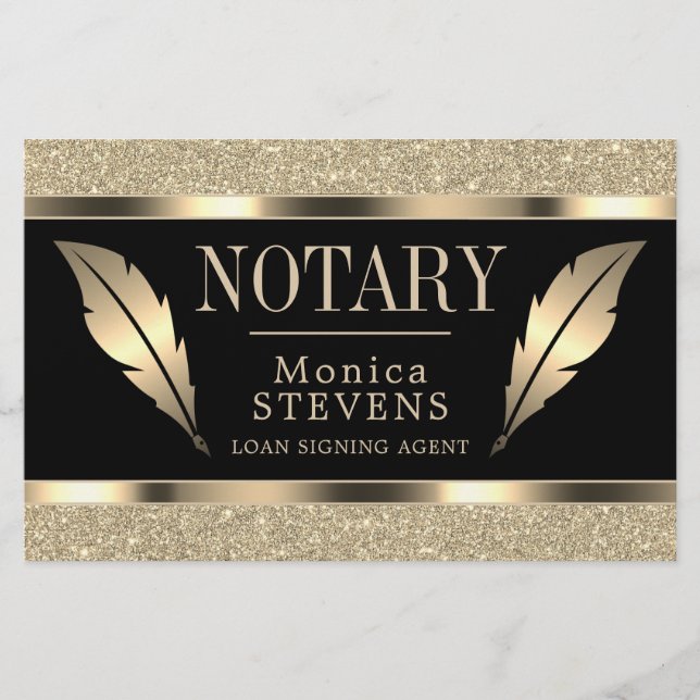 Luxuriös guldludd med bläck flygblad (Framsidan)