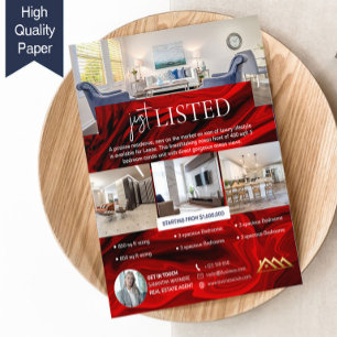 Luxuriös just Listed Realtor Real Gods Agent Flygblad