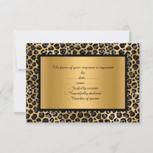 LUXURIÖS LEOPARDMÖNSTRAD RSVP-ANMÄLAN KORT