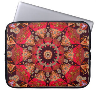Luxuriös mandala, sömlös, stjärnande blommigt. laptop fodral