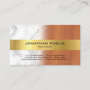 Luxuriös Marble Wood Guld Elegant Professionell Visitkort