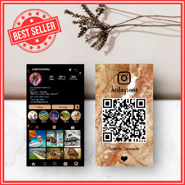 LUXURIÖS Marmor Instagram QR-kod Visitkort