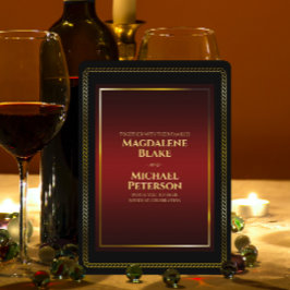 Luxuriös, minimalistisk, svart och röd Bröllop Inbjudningar