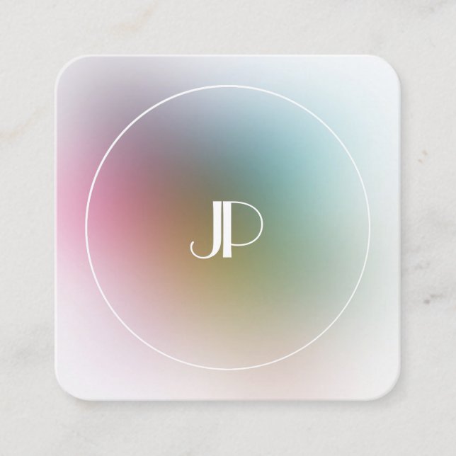 Luxuriös Modern Elegant Guld Monogram-mall Fyrkantigt Visitkort (Framsida)