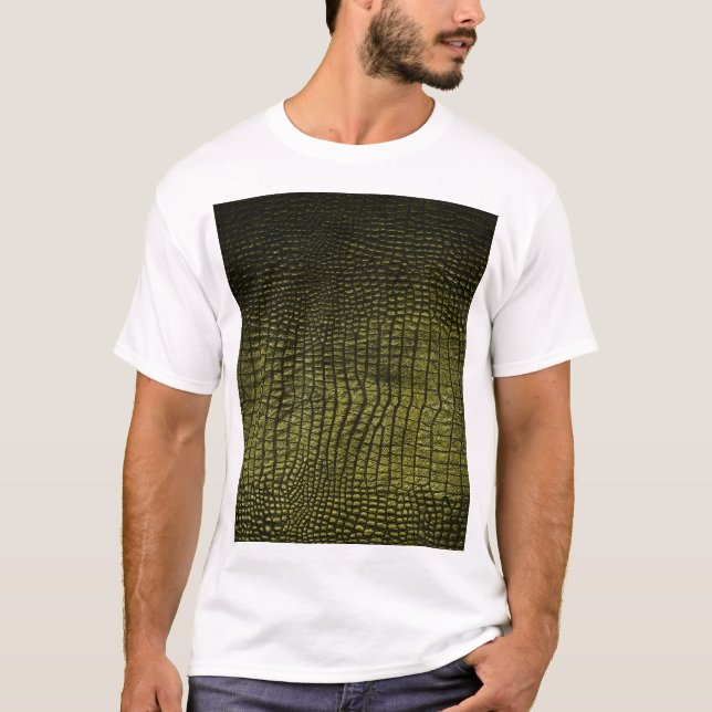 Luxuriös mörk krokodilskinn struktur. t shirt (Framsida)