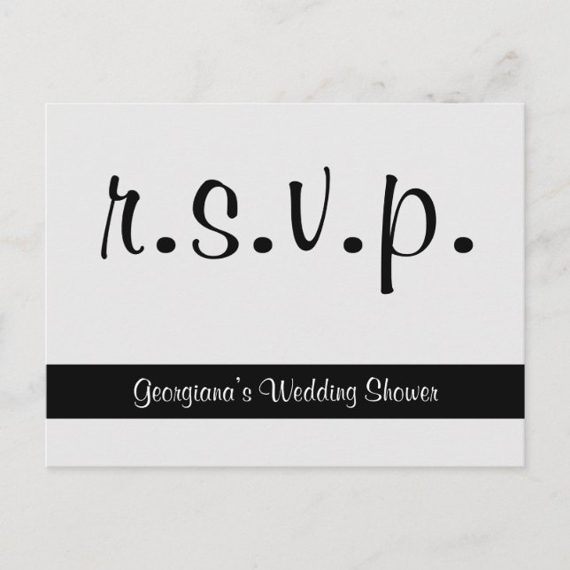 Luxuriös och Elegant ’r.s.v.p.’ vykort (Framsida)