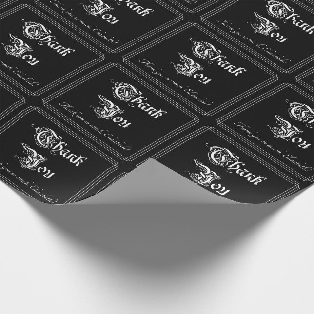 Luxuriös och opulent "Tack" Förpackning Papper Presentpapper (Hörn)