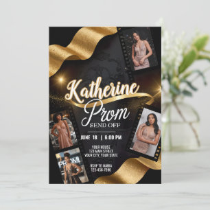 Luxuriös Prom-sändning av Guld-filmrullen Inbjudningar