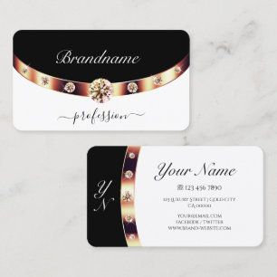 Luxuriös Ro Guld Black and White med Monogram Visitkort