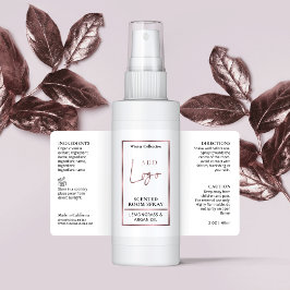 Luxuriös Ro Guld Logotyp Room Spray Flaska-etikett Fraktsedel