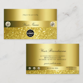Luxuriös Shimmery Glitter med Logotyp Luminous Gul Visitkort