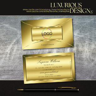 Luxuriös Shimmery Guld med Logotypens Professionel Visitkort
