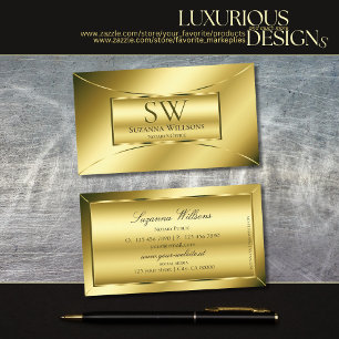 Luxuriös Shimmery Guld med Monogram Professionell Visitkort
