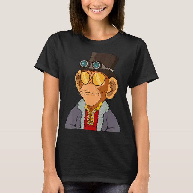 Luxuriös Steampunk Ape NFT Themed Steam Punk Munk T Shirt (Framsida)
