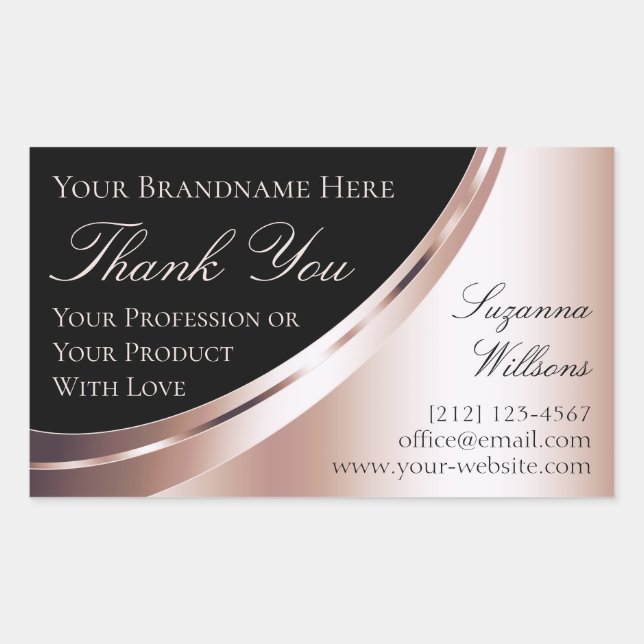 Luxuriös svart dekoration Ro Guld Tack etikett (Framsida)