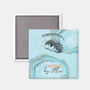 Luxuriös Teal Guld Marble Lash Extension Makeup Magnet