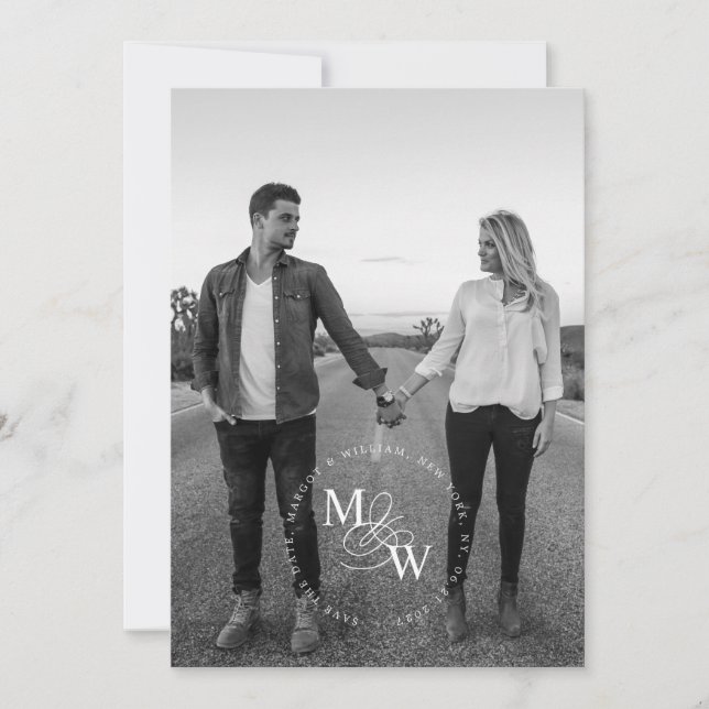 Luxuriös typografi Bröllop spara datum Meddelande (Framsida)