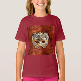 Luxuriös venetiansk mask på rödrost bakgrund t shirt