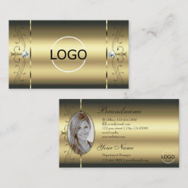 Luxuriösa judar med Logotyp och foto i Guld Visitkort