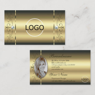 Luxuriösa judar med Logotyp och foto i Guld Visitkort