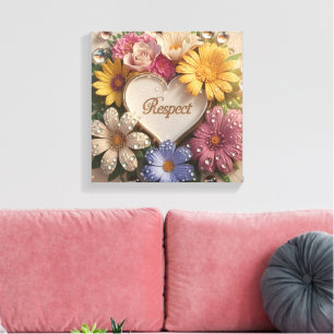 Luxuriöst 3D-hälsningskort med Blommigtens utformn Canvastryck