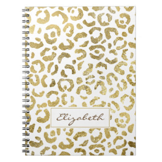 Luxuriöst Glam Guld Leopard Skriv ut Anteckningsbok