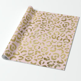 Luxuriöst Glam Guld Ljust rosa leopard Skriv ut Presentpapper