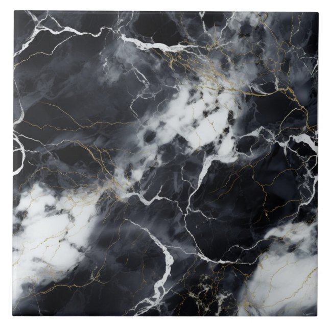 Luxuriöst Guld Veiny Marble Tile Kakelplatta (Framsidan)