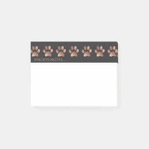 Luxuriöst Ro Guld Paw Skriv ut djuröverdrag Post-it Block