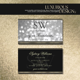 Luxuriöst Silver Monogram Black och Golden vid Gli Visitkort