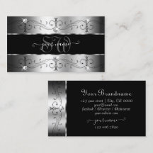 Luxuriöst Silver och svart Ornate Gräns Monogram
