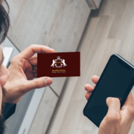 Luxuriöst vitt Royal Vapensköld | Början på Burgun Visitkort