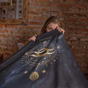 Luxurious Aquarius Zodiac Fleecefilt