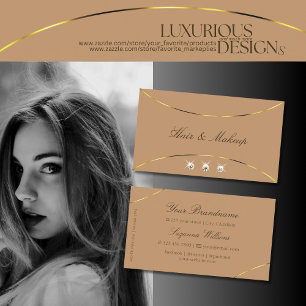 Luxurious Beige Guld Decor and Gnistra Diamonds Visitkort