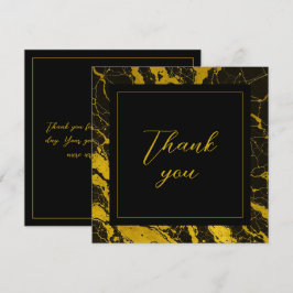 Luxurious Black & Guld Marble Sweet 16 Birthday Tack Kort